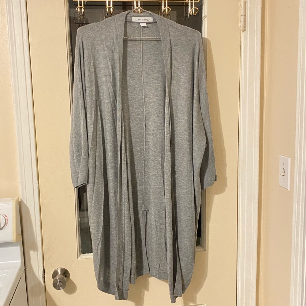 Gently used long gray cardigan 2x-3x